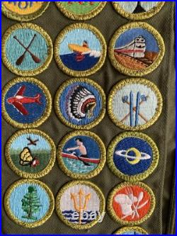 Vintage Boy Scout of America Sash Green 37 Merit Badges Patches Outdoors Cubs Vintage Boy Scout of America Sash Green 37 Merit Badges Patches Outdoors Cubs