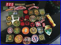 Vintage Boy Scouts Lot Hard to find patches, papers, badges Shirt Lifetime