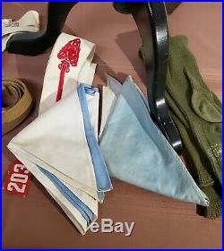 Vintage Boy Scouts Lot Patches/Badges, Shirt, ArrowithSash, Socks, Belt Buckles