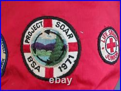 Vintage Boy Scouts Nylon Sleeping Bag Cover Great BSA Patch Collection Applied