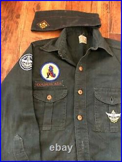 Vintage Boy Scouts Of America Bsa Short Sleeve Explorer Shirt With Patches