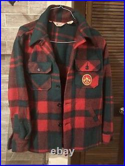 Vintage Boy Scouts Of America Wool Plaid Jacket WithPatch