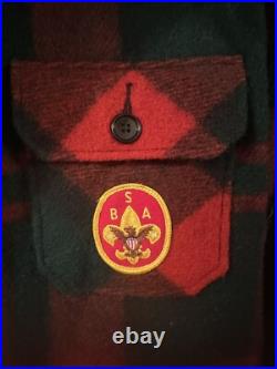 Vintage Boy Scouts Of America Wool Plaid Jacket WithPatch