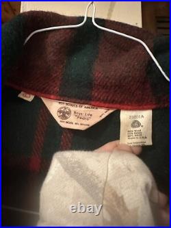 Vintage Boy Scouts Of America Wool Plaid Jacket WithPatch