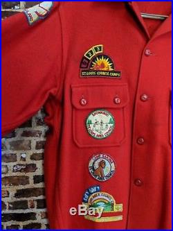 Vintage Boy Scouts Recruiter Jacket Patches 60's St. Louis Chest 48 Jac Shirt