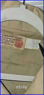 Vintage Boy Scouts Uniform Lot, 6 Shirts With Patches 2 Pants 2 Belts Neckercheif