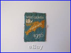 Vintage Boy Scouts West Country Jamboree 1936 Badge / Cloth Patch Scouting
