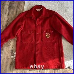 Vintage Boy Scouts of America Official Jacket USA Red Wool Adult 40 BSA Patch