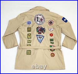 Vintage Boy Scouts of America Shirt Order of the Arrow Patches Black Eagle Lodge