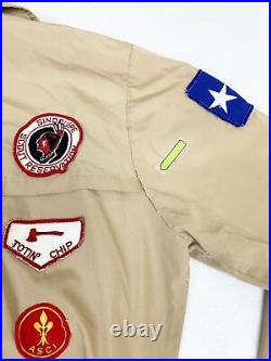 Vintage Boy Scouts of America Shirt Order of the Arrow Patches Black Eagle Lodge