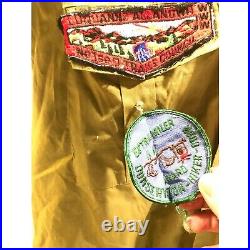 Vintage Boy Scouts of America uniform, hats shirt pants belt patches pins 1970