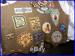 Vintage Boy Scouts patches vest pins Cub Scouts BSA Detroit 309 1940s felts