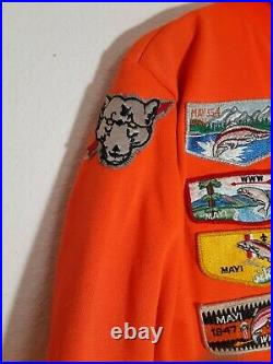 Vintage Boy scout jacket hoodie with patches Medium