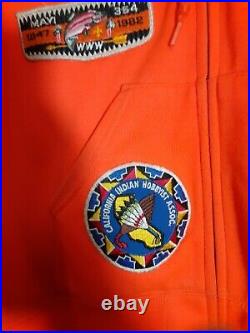 Vintage Boy scout jacket hoodie with patches Medium