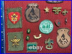 Vintage Bsa 1940's 1950's Lot Of 18 Patch Pins Leather Boy Scout 106a