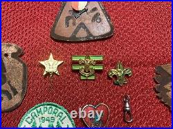 Vintage Bsa 1940's 1950's Lot Of 18 Patch Pins Leather Boy Scout 106a