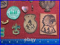 Vintage Bsa 1940's 1950's Lot Of 18 Patch Pins Leather Boy Scout 106a