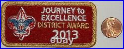 Vintage Bsa Boy Scout Journey To Excellence 2013 District Award Patch Rare