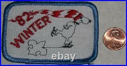 Vintage Bsa Boy Scout Oa 1982 Winter Ice Skating Snoopy Pocket Patch 3 Rare