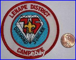 Vintage Bsa Boy Scout Oa Lenape District Diamond Jubilee 75th Camporee Patch