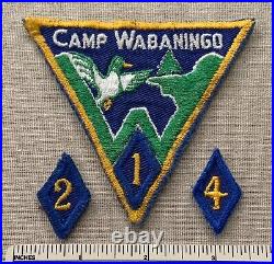 Vintage CAMP WABANINGO Boy Scout Camper PATCH & YEAR SEGMENTS BSA Years 1 2 & 4