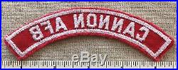 Vintage CANNON AFB Boy Scout Red & White Military Strip PATCH RWS Community Town