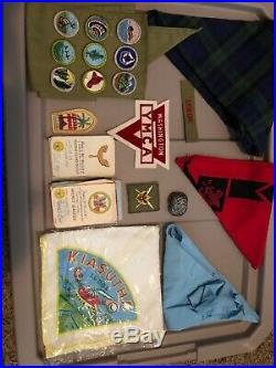 Vintage Eagle Scout Medal And Patches In Display Case