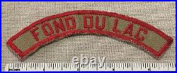 Vintage FOND DU LAC Boy Scout Khaki & Red Community Strip PATCH KRS RWS Badge WI