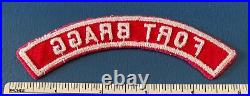 Vintage FORT BRAGG Boy Scout Red & White Community Strip PATCH MBS RWS Badge FT