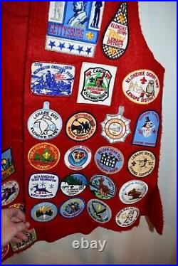 Vintage Felt Boy Scout Patch Vest -Approximately 86 Patches 1970s+ Mostly PA