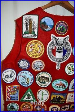 Vintage Felt Boy Scout Patch Vest -Approximately 86 Patches 1970s+ Mostly PA