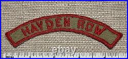 Vintage HAYDEN ROW Boy Scout Khaki & Red Community Strip PATCH KRS RWS Badge BSA