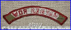 Vintage HAYDEN ROW Boy Scout Khaki & Red Community Strip PATCH KRS RWS Badge BSA