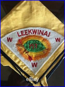 Vintage LEEKWINAI LODGE 157 Order of the Arrow NECKERCHIEF Pie Patch P1 OA IL