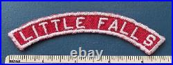 Vintage LITTLE FALLS Boy Scout Red & White Community Strip PATCH BSA RWS Badge