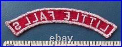 Vintage LITTLE FALLS Boy Scout Red & White Community Strip PATCH BSA RWS Badge