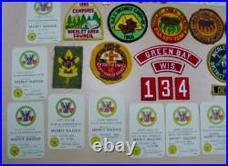 Vintage Lot BSA Boy Scouts 1960s Green Bay Troop 134 Wisconsin Patches, Cards+++