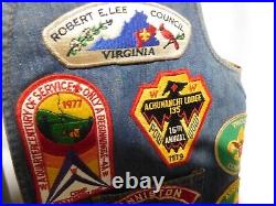 Vintage Lot of (50+) 70's & 80's Boy Scouts Patches Stitched on LEVI'S VEST