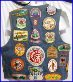 Vintage Lot of (50+) 70's & 80's Boy Scouts Patches Stitched on LEVI'S VEST