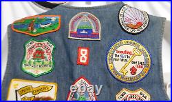 Vintage Lot of (50+) 70's & 80's Boy Scouts Patches Stitched on LEVI'S VEST