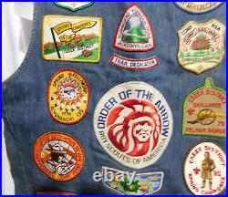 Vintage Lot of (50+) 70's & 80's Boy Scouts Patches Stitched on LEVI'S VEST