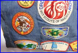 Vintage Lot of (50+) 70's & 80's Boy Scouts Patches Stitched on LEVI'S VEST