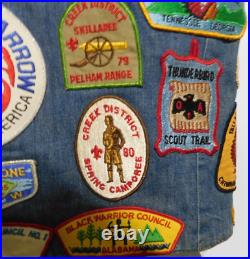 Vintage Lot of (50+) 70's & 80's Boy Scouts Patches Stitched on LEVI'S VEST