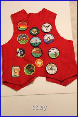 Vintage Lot of Boy Scouts of America Vest With Patches And Some Accessories