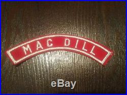 Vintage MAC DILL Boy Scout Red &White Air Force Base Strip PATCH AFB RWS Florida