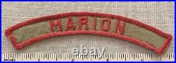 Vintage MARION Boy Scout Khaki & Red Community Strip PATCH BSA KRS Badge