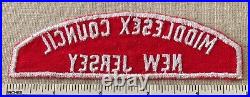 Vintage MIDDLESEX COUNCIL NEW JERSEY Boy Scout Red & White Strip PATCH RWS NJ