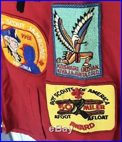 Vintage Men's Boy Scout Official BSA Jacket withPatches MIC-O-SAY, Philmont, Etc