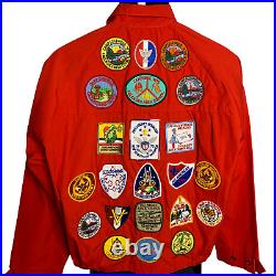 Vintage Mens 70s Boy Scouts of America Official Jacket M Red Patches