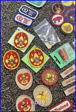 Vintage-Modern Lot (86) BSA Patches Scoutmaster Quartermaster Badges Magazines